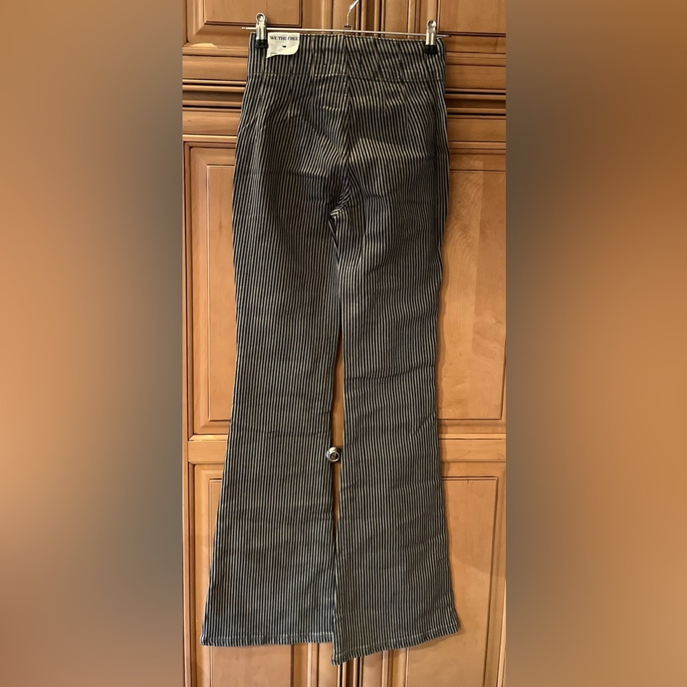 NWT Free People Jayde High Rise Flare Railroad Pants - Picture 8 of 15